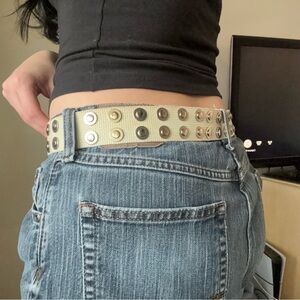 Stylish Beige Grommet Belt